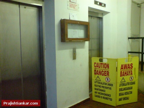 One lift under repair One lift under repair