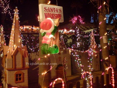Grand Christmas decoration outside of a house in Portuguese settlement