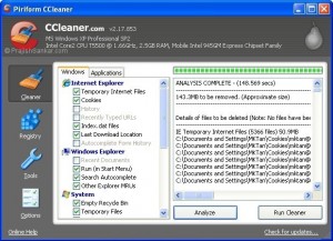 [Click to view larger image] CCleaner temporary files cleaner