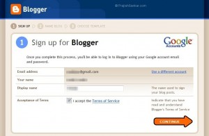 [Click to view larger image] Blogger create new blog step 2