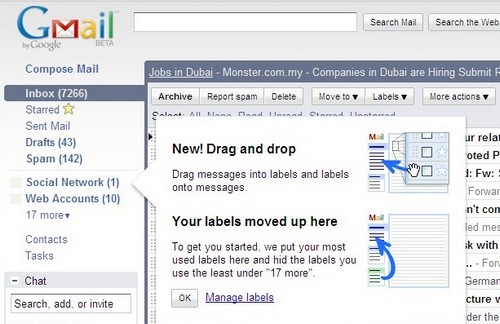 Gmail drag and drop email label feature Gmail drag and drop email label feature