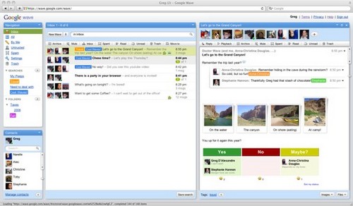 Google Wave communication taking place